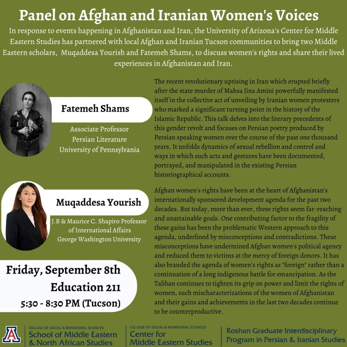 Evening Panel: Afghan and Iranian Women's Voices