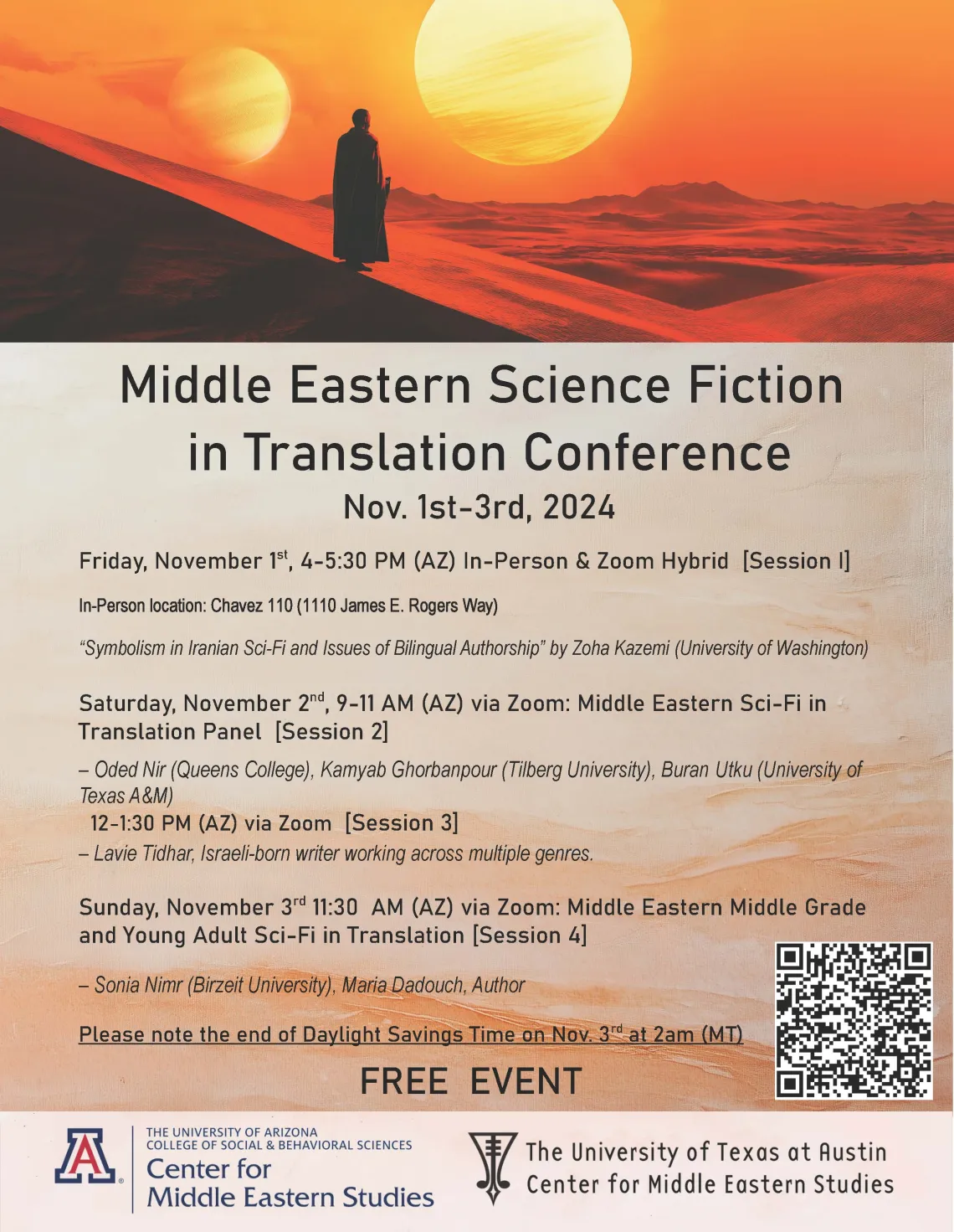 For more information on the conference and to register please go to: https://cmes.arizona.edu/events/middle-eastern-science-fiction-translation-multi-day-event 